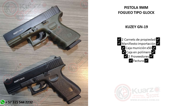 PISTOLA DE FOGUEO KUZEY GN 19