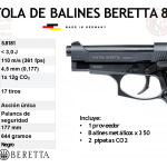 PISTOLA DE BALINES METALICOS BERETTA 84 FS