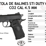 PISTOLA DE BALINES METALICOS STI DUTY ONE C02 CAL 4.5MM