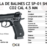 PISTOLA DE BALINES METALICOS CZ SP-01 SHADOW C02 CAL 4.5