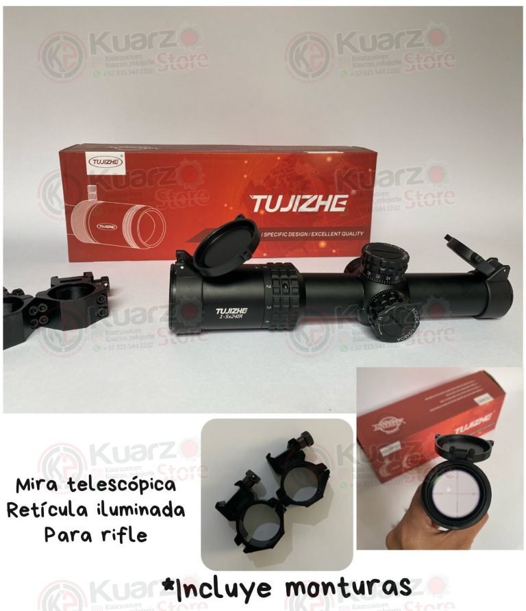 MIRA TELESCOPICA RETICULA ILUMINADA PARA RIFLE - INCLUYE MONTURAS