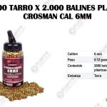 SAP200 TARRO x2000 BALINES PLASTICOS CROSMAN CAL 6MM