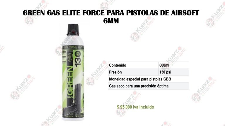 GREEN GAS ELITE FOCE PARA PISTOLA AIRSOFT 6MM