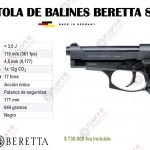 PISTOLA DE BALINES METALICOS BERETTA 84 FS