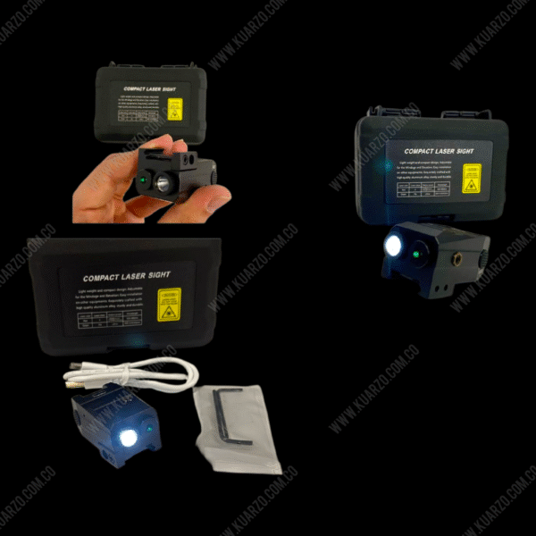 LASER VERDE CON LINTERNA PARA PISTOLA O RIFLE EN RIEL PICANTINI