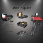 Mira Punto Rojo FlipDot Punto Rojo Abatible con Montura Riel Picatinny Visor Plegable con Riel Picatinny 20-22mm: Visor Holográfico Plegable de Perfil Ultra Bajo [Lente Abatible con Botón]