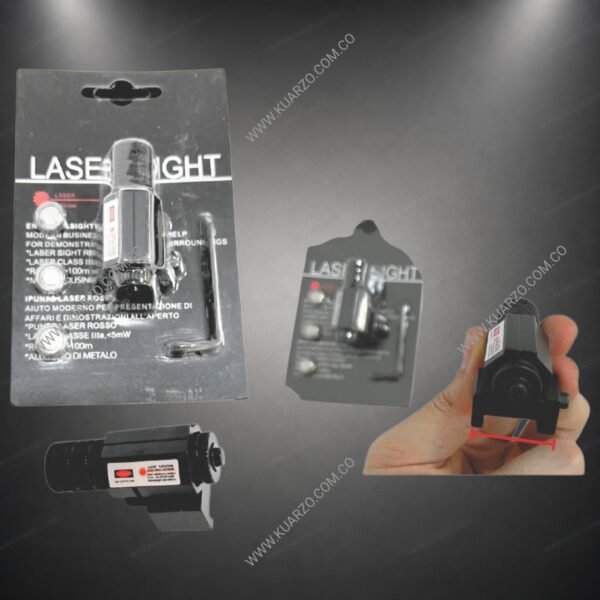 Láser Táctico Laser Tech Láser Rojo Compacto para Riel de 22mm Montura Riel Picatinny 20-22mm y Llave Allen: Haz Láser Rojo de Alta Intensidad [Cuerpo Metálico de Aluminio Anodizado]