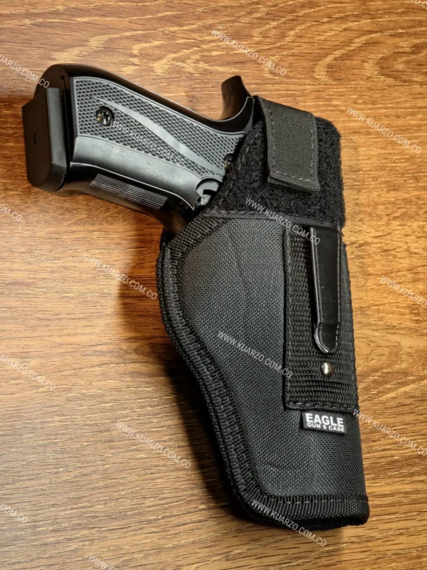 Funda Táctica Cordura Eagle Gun's Case Universal Pistolas y Revólveres Glock, Beretta 92, Indumil Llama .38, Fogueo Ekol, Blow, Airsoft CO2 [Doble Retención]