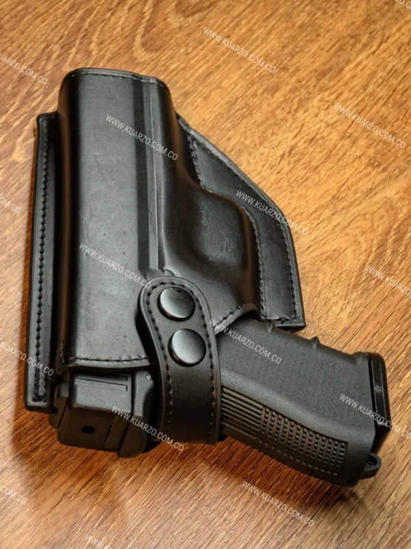 Funda Interna de Cuerotex Pistola Mediana y Compacta Glock, Indumil Córdova, Sig Sauer, Fogueo Zoraki, Ekol, Airsoft y Gas [Porte Oculto IWB]