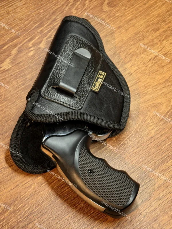Funda de Cuerotex para Revólver Corto Indumil Llama Martial, Cassidy, Scorpio, Fogueo Ekol Viper, Zoraki R1, CO2 .38 SPL Snub Nose (2" a 2.5") [Porte Oculto]